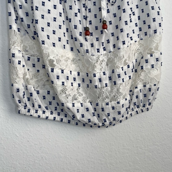 Rewind Ivory White Going Out Top Lace Trim Boho Y2K Fairy Size M Lightweight - Picture 3 of 8